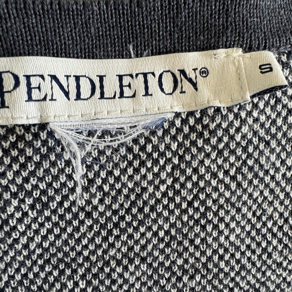 Pendleton Linen‎ Navy Blue Aztec Style Print One Button Cardigan Size S - Picture 6 of 8